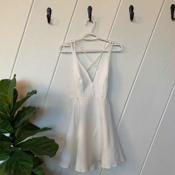Lulu’s White Backless Skater Dress - Picture 5 of 8